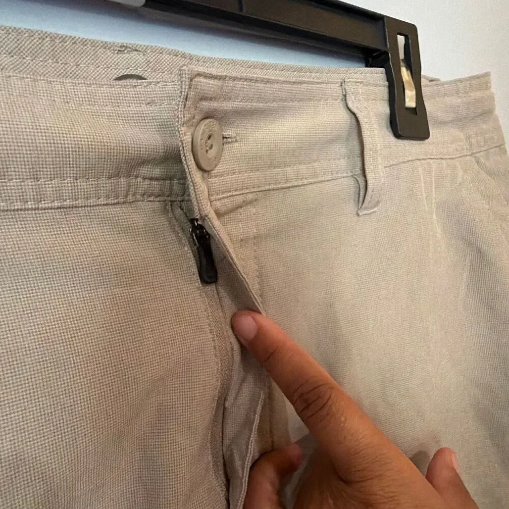 Hang Ten Men’s Size 32 Beige Hybrid Chino Board Shorts Zip Pocket #1100